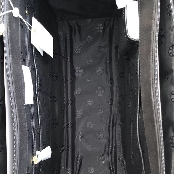 Tory burch ella canvas leather tote black bag - Picture 8 of 8